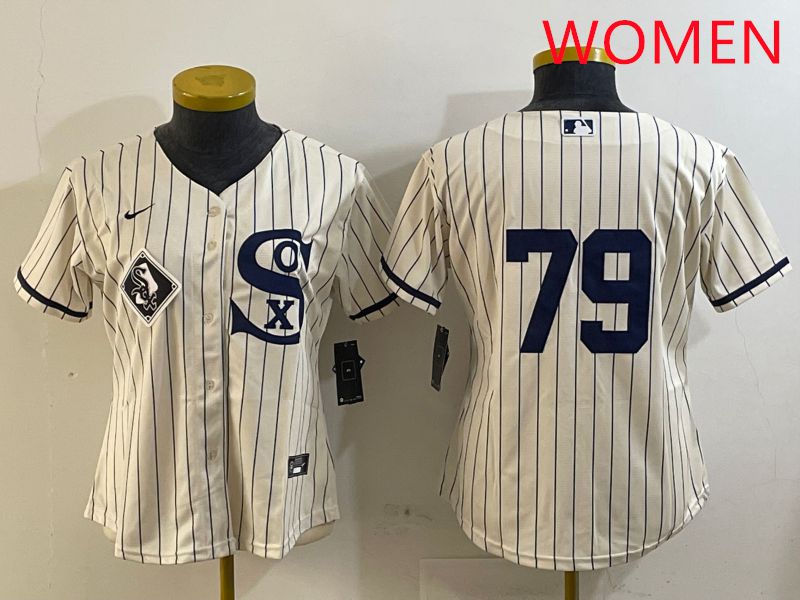 Women Chicago White Sox #79 No Name Cream Stripe Dream Edition Game 2025 Nike MLB Jersey style 5->women mlb jersey->Women Jersey